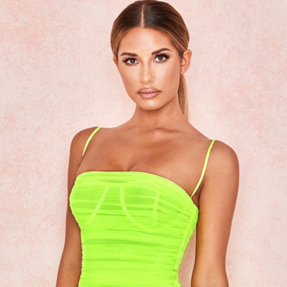 House of CB Ruched Organza Mini Dress